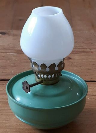 Vintage Kelly Oil Lamp Paraffin Lamp Green Enamel
