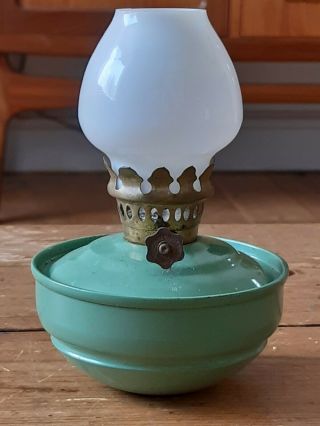 Vintage Kelly Oil Lamp Paraffin Lamp Green Enamel 2