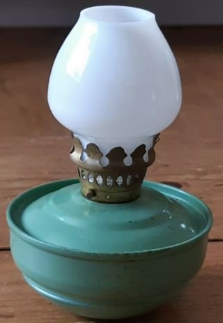 Vintage Kelly Oil Lamp Paraffin Lamp Green Enamel 3