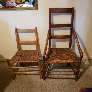 Antique Ladderback Shaker Chairs From 1800s