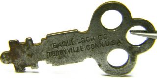 Antique Eagle Lock Co Terryville Conn Steamer Trunk Chest Flat Vintage Old Key