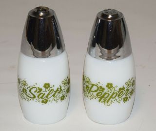 Vintage Gemco Crazy Daisy Spring Blossom Salt And Pepper Shakers Corelle Corning