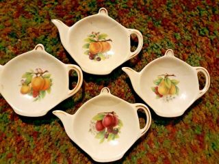 Rare Set Of 4 Teabag Holders / Caddies - Formalities By Baum Bros.