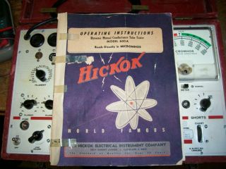 VINTAGE HICKOK 600A TUBE TESTER,  PARTS OR FIXER UPPER,  SOMETIMES POWERS UP. 2