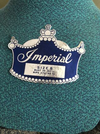 Vintage Imperial Adjustable Dress Form Bust 36 - 43 Waist 28,  Hips 37 1/2 - 45 