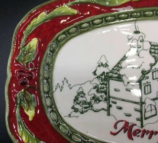 Fitz And Floyd Holiday Sentiment Serving Tray Merry Christmas To All 2008 3