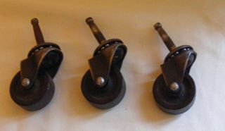 3 Replacement Wheels With Ball Bearings For W.  H.  Gunlocke Chair