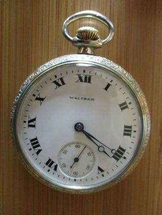 Vintage Antique Waltham 16s 15 Jewels Pocket Watch Fancy Dial Serviced