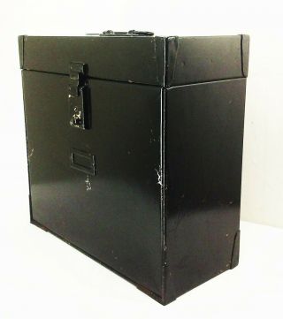 Vtg 30s 40s Deco Metal Industrial Filing Storage Bin Cabinet Carrier Lock Box