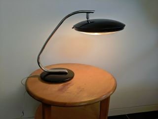 Vintage Midcentury Black Fase Table Lamp