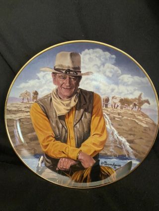 John Wayne Rugged Horseman Franklin Collectible Plate Limited Edition
