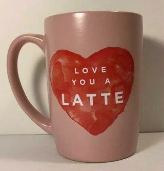 Homemade Ayesha Curry I Love You Latte Pink White Heart Coffee Mug Mother 