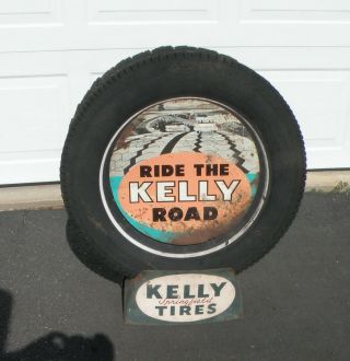 Vintage Kelly Springfield Tire Display Stand With Insert,  Gas Station Dealer