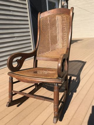 Vintage Caned & Bentwood Rocking Chair