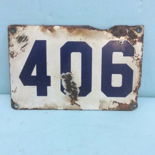 Porcelain House Number Plate 7” X 4 1/2”