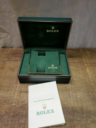 Vintage Green Rolex Watch Box With Paper