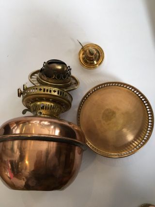 Copper And Brass Oil Lamp Parts & Spirit Burner Tray For Scrap Or Repurpose