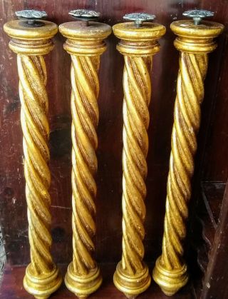 Antique Gold Wooden Table/chair Legs (made In Italy)