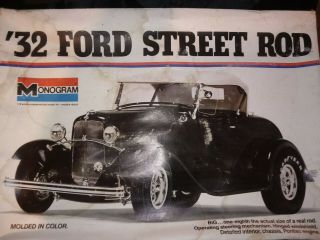 Vintage Monogram 32 Ford Street Rod 1/8 Scale 2602 Chrome Bags Unbuilt