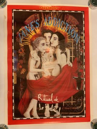 Vtg 1990 Janes Addiction Ritual De Lo Habitual Poster