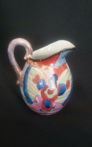 Rare Vintage Miniature Hand Painted Porcelain Chinese Pitcher
