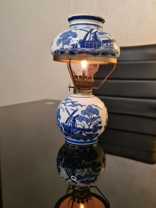 Antique Vintage Rare Rustic Design Ceramic Oil Lamp,  Collectable