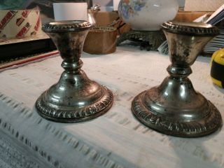 Scrap Frank M.  Whiting Sterling Weighted And Reinforced Candle Stick Holders 8dl