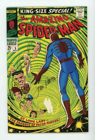 John Romita Sr Signed Comic Spider - Man King - Size Special 5 1968 - Vf,