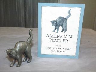The Franklin Curio Cabinet Cat Figurine American Pewter