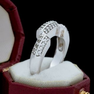 Antique Vintage Deco Style 14k Gold Quartz Engagement Wedding Band Ring Sz 4.  75