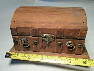 Jewelry Trinket Box Treasure Chest Wood Keepsake Collectible Pirate Vintage