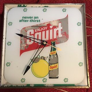 Vintage Squirt Lighted Advertising Pam Clock “never An After - Thirst”