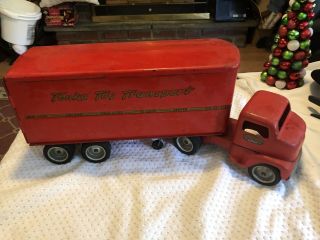 Vintage Early 1950’s Tonka Toy Red Transport Truck Original=must See