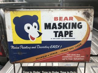Vintage Bear Masking Tape Advertising Store Display Rack Sign Painting Frozen 2
