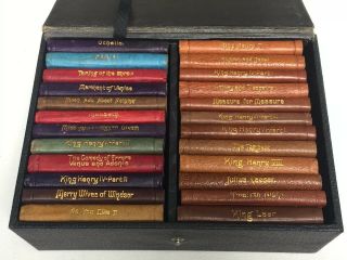 Shakespeare’s Complete - Vintage Set 24 Mini Knickerbocker Leather Books