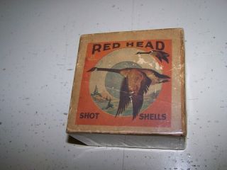 Red Head 2 - Part Empty Shot Shell Box Vintage Shotgun Shotshell Antique 12ga