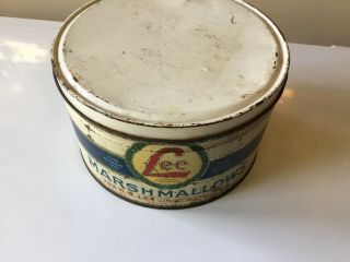 Vintage Lee Brand Five Pound Marshmellow Tin Salina Kansas Hd Lee Mercantile