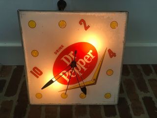 Vintage Dr.  Pepper Pam Clock 10 - 2 - 4 1960s