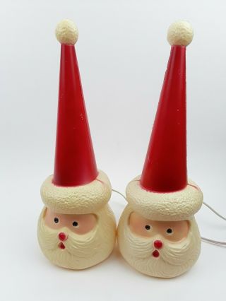 Vintage Union Products Christmas Santa Head Blow Mold Light - Up Decor