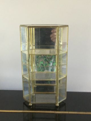 Vintage Glass And Brass Display Cabinet For Small Curios