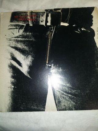 1974 Vinyl Record The Rolling Stones Sticky Fingers Zipper Cover