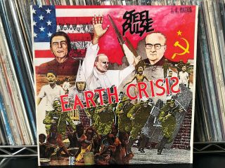 Steel Pulse Earth Crisis Lp 1984 Elektra Orig Us Press Black Labels Vg/ex