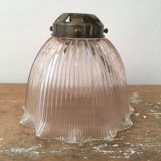 Vintage Antique Holiphane Glass Light Lamp Shade With Gallery