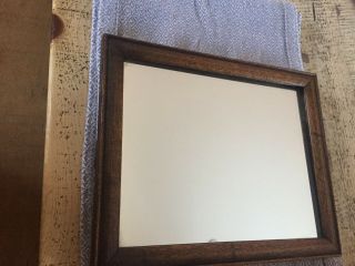 Small Antique Vintage Oak Framed Mirror