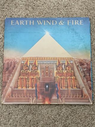 Earth Wind And Fire All N All Columbia 1977 Lp Vinyl W/ Poster