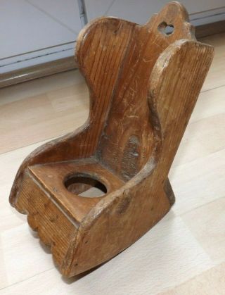 Antique Miniature Apprentice Piece Of A 18th Century Childrens Rocking Chair