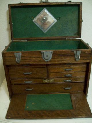 Vintage Union Co. ,  Oak 7 Drawer Machinist Tool Box No.  254 2