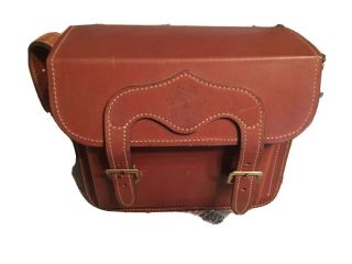 Vintage Pristine Bianchi Brown Leather Shotshell Range Bag