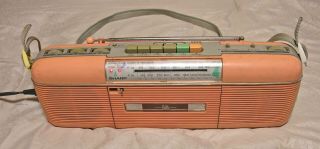 Sharp Qt - 50 (p) Pink Stereo Am/fm Radio Cassette Recorder Vintage