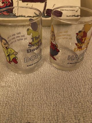 K.  Onishi Vintage Disney The Seven Dwarfs Glass Set 3